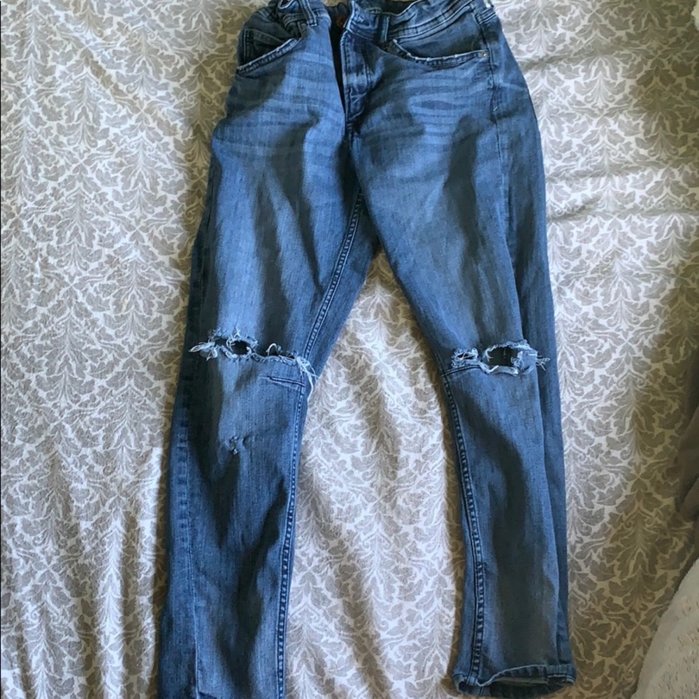 Blue denim h&m ripped jeans